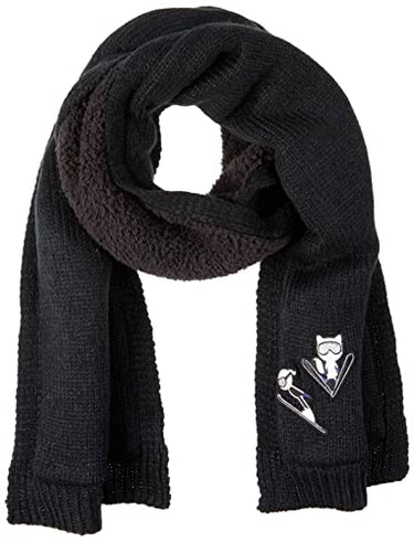 KARL LAGERFELD Damen Apres Ski Knit Scarf Schal, Schwarz, Einheitsgröße im Sale